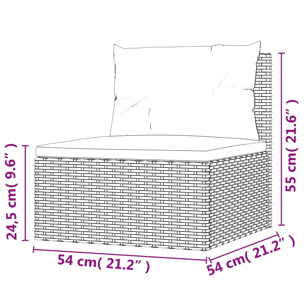 vidaXL Set Divani da Giardino 4 pz con Cuscini in Polyrattan Grigio