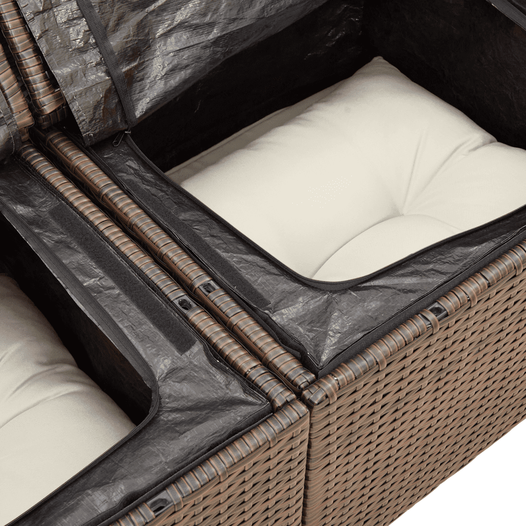 vidaXL Set Divani da Giardino 6 pz con Cuscini Marrone in Polyrattan