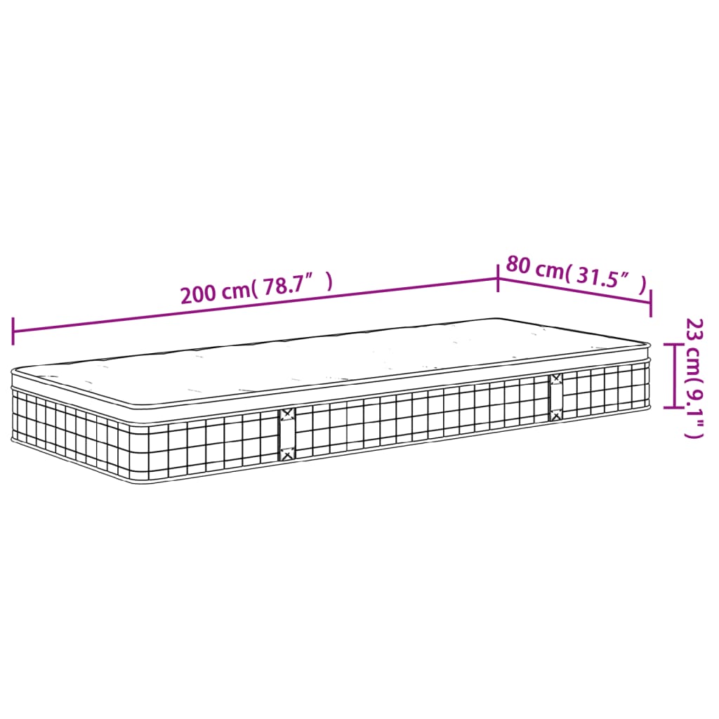 vidaXL Materasso a Molle Bonnel Medio 80x200 cm