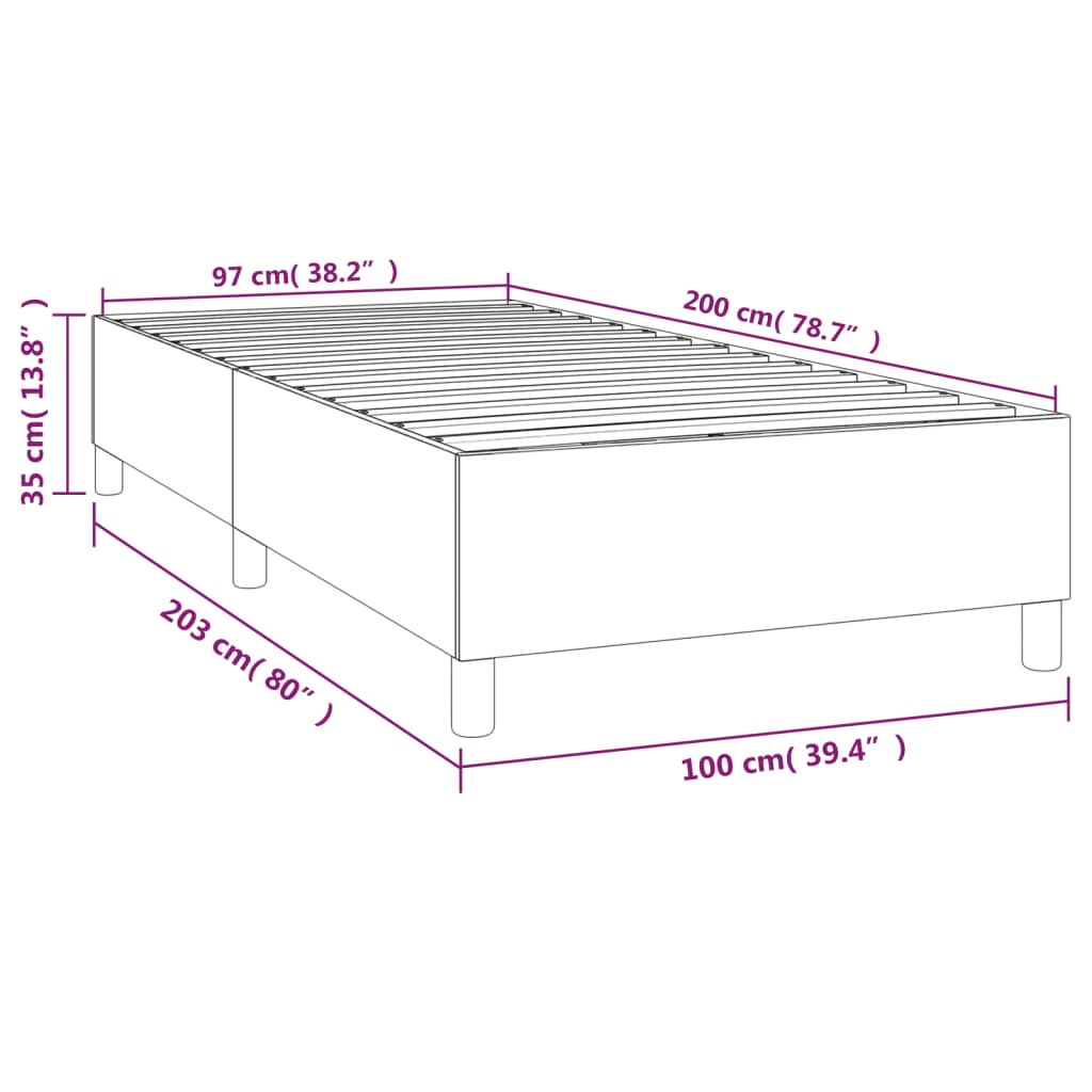 vidaXL Giroletto Nero 100x200 cm in Similpelle