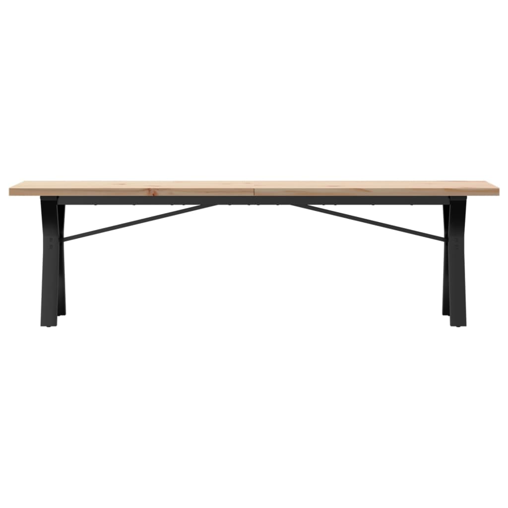 vidaXL Tavolino Salotto Telaio a Y 160x40x45,5 cm Legno Pino e Acciaio