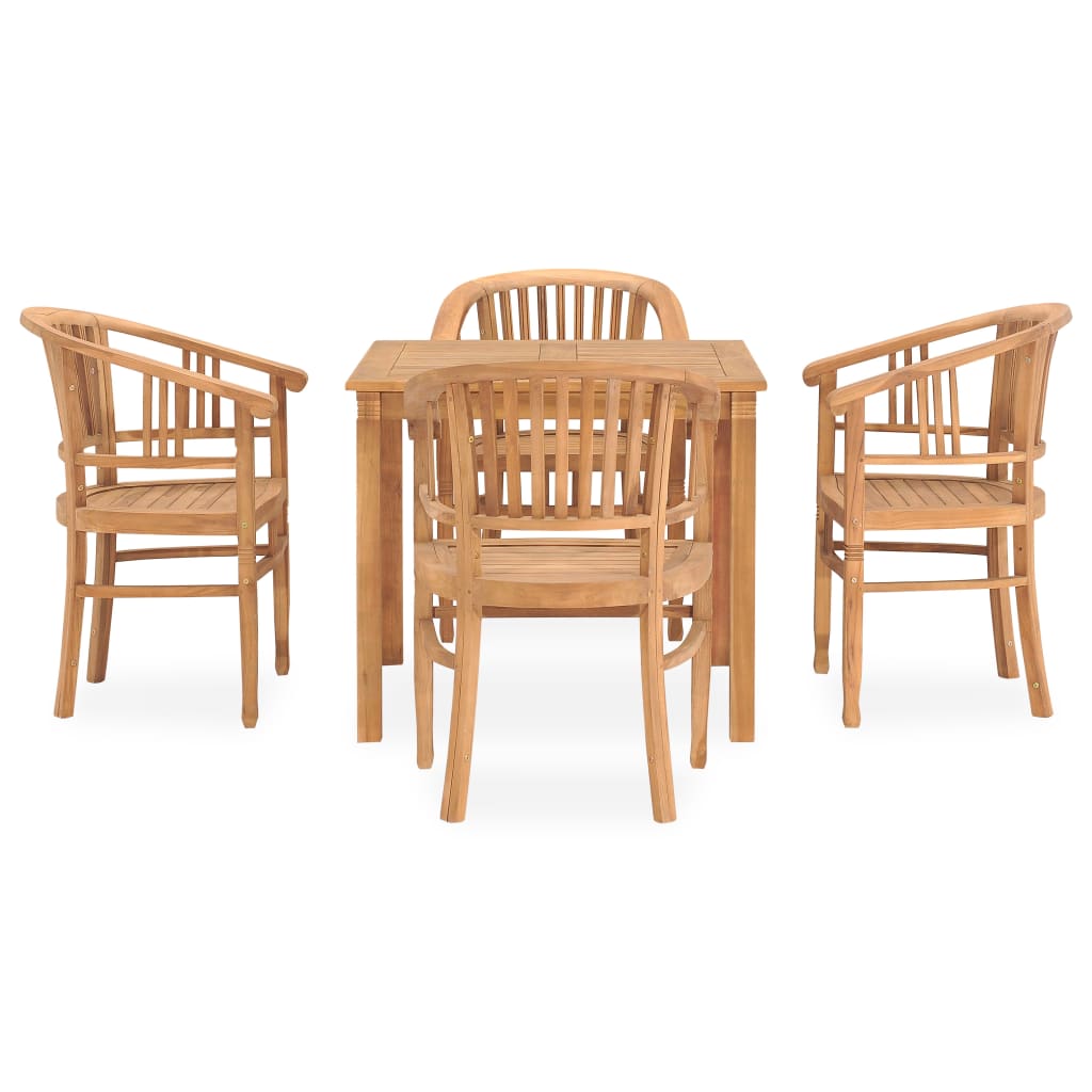 vidaXL Set da Pranzo da Giardino 5 pz in Legno Massello di Teak