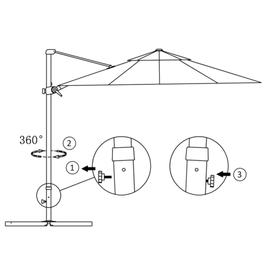 vidaXL Parasole da Giardino con Base Portatile Antracite