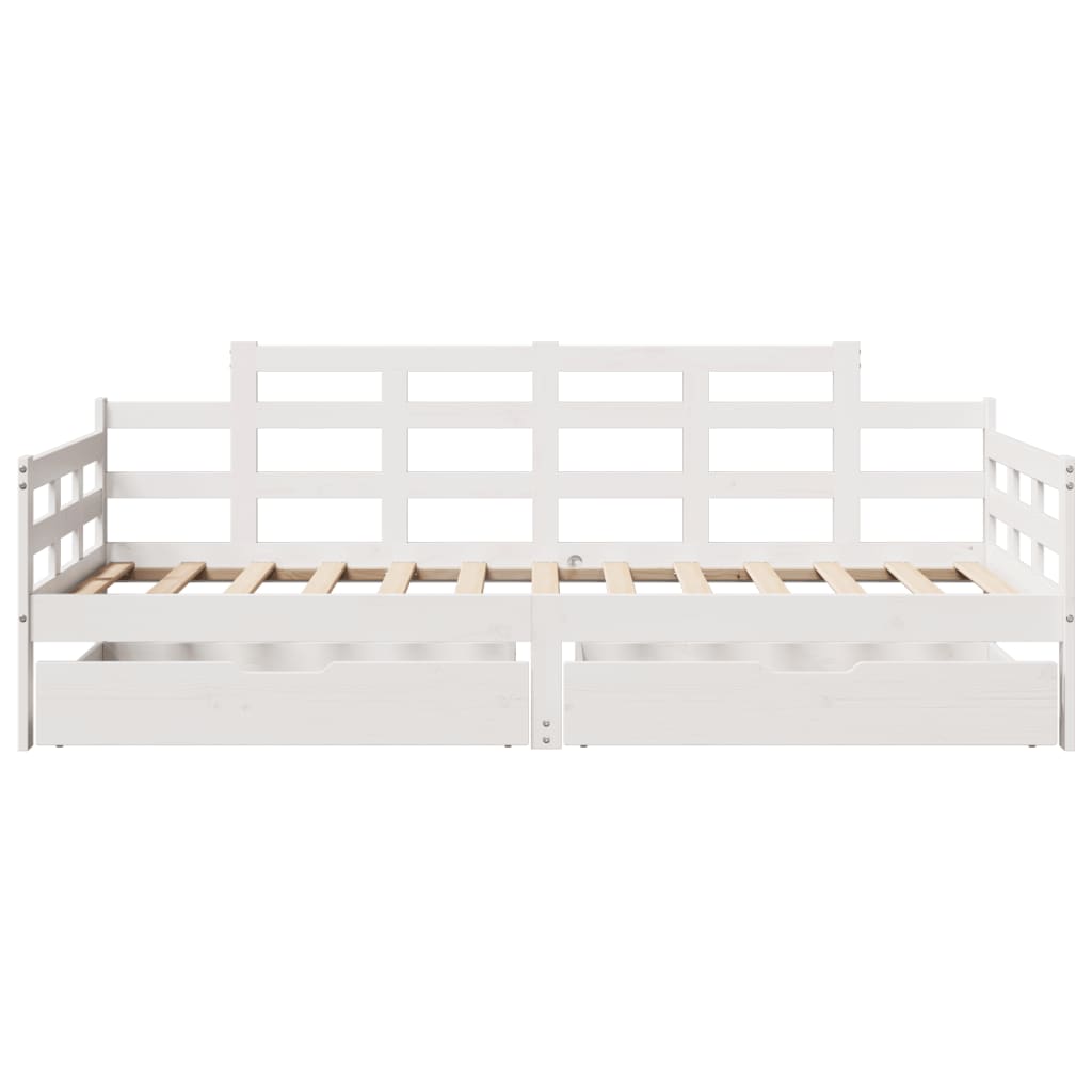 vidaXL Dormeuse con Cassetti Bianca 80x200 cm Legno Massello di Pino