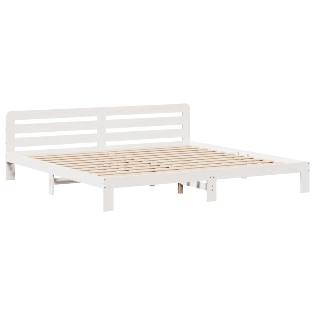 vidaXL Letto senza Materasso Bianco 180x200 cm Legno Massello di Pino