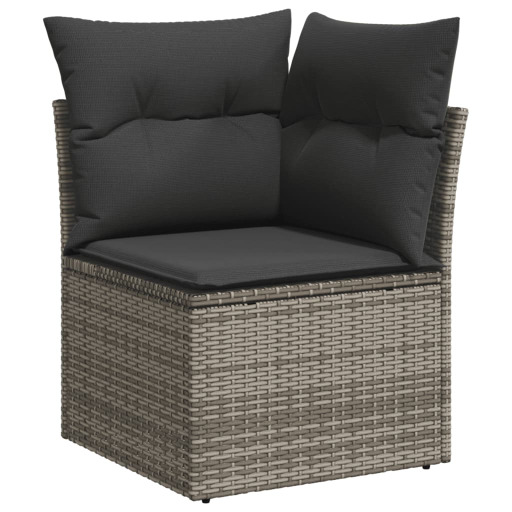 vidaXL Set Divano da Giardino 9 pz con Cuscini Grigio in Polyrattan