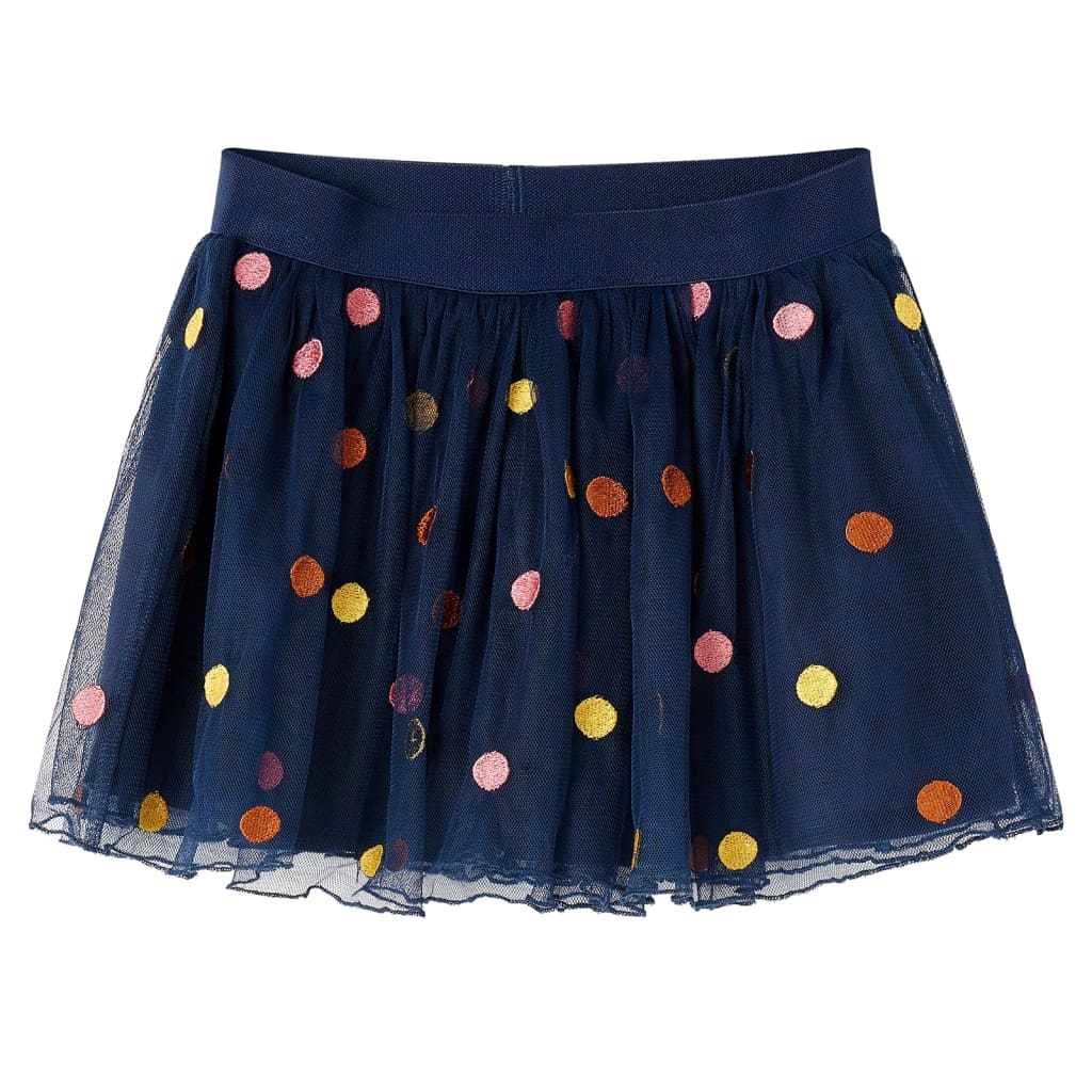 Gonna da Bambina in Tulle a Pois Blu Marino 92