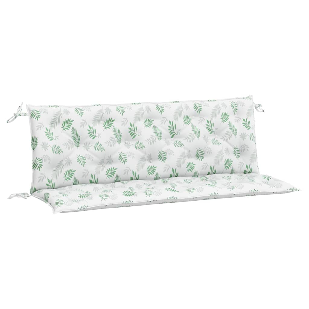 vidaXL Cuscini Panca Giardino 2 pz Motivo a Foglie 150x50x7 cm Tessuto