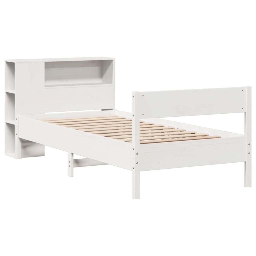 vidaXL Letto Libreria senza Materasso Bianco 100x200 cm Legno di Pino