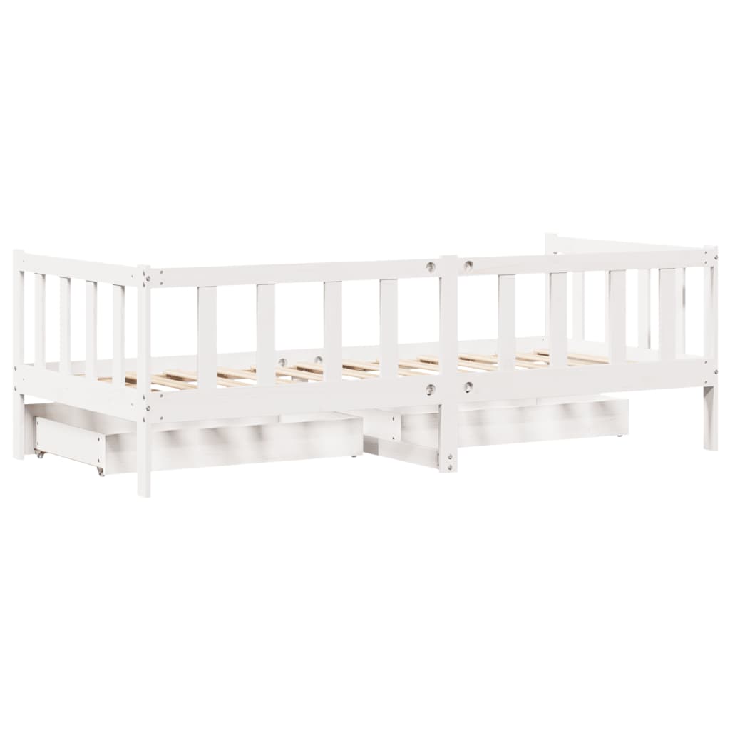 vidaXL Dormeuse con Cassetti Bianco 90x190 cm Legno Massello di Pino