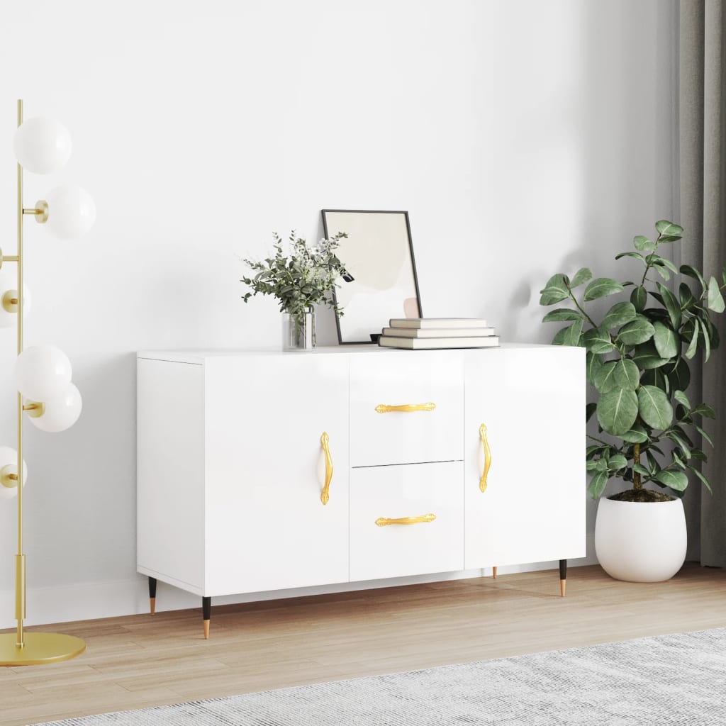 vidaXL Credenza Bianco Lucido 100x36x60 cm in Legno Multistrato