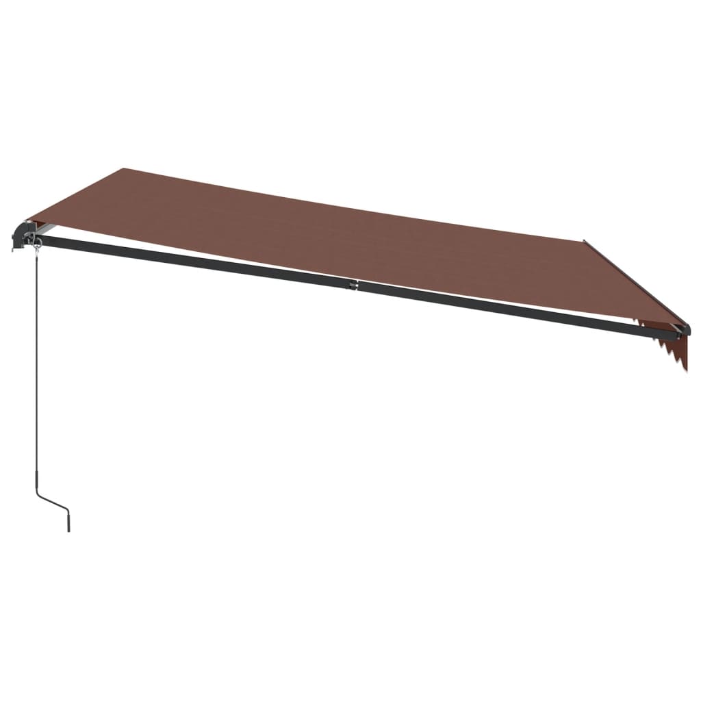 vidaXL Tenda da Sole Retrattile Manuale con LED Marrone 400x350 cm