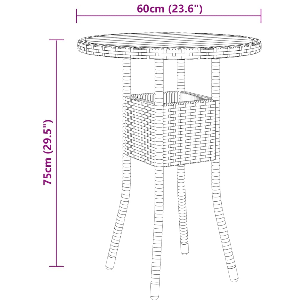 vidaXL Set da Pranzo per Giardino 3 pz in Polyrattan Nero