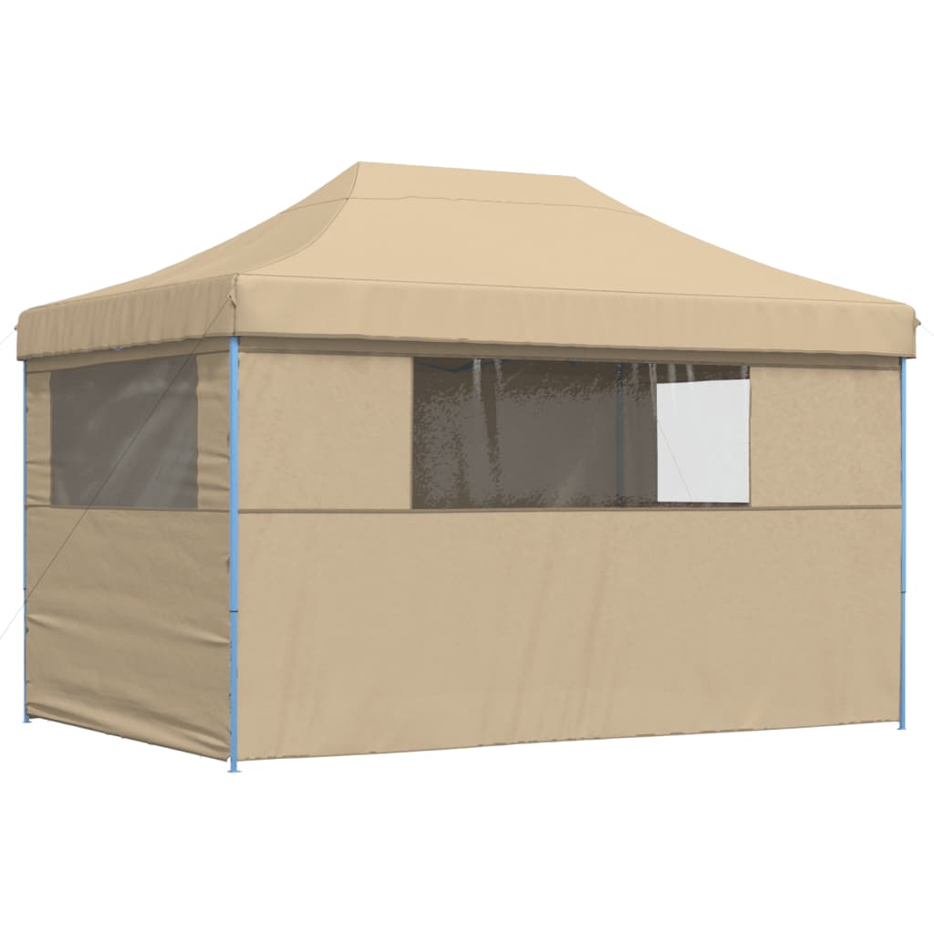 vidaXL Tendone per Feste Pieghevole Pop-Up con 4 Pareti Beige