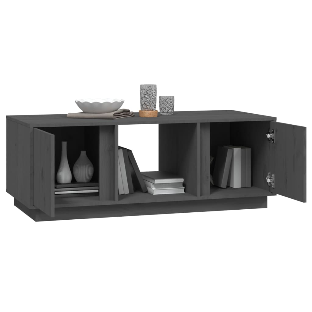 vidaXL Tavolino da Salotto Grigio 110x50x40 cm Legno Massello di Pino