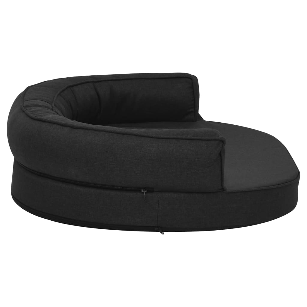 vidaXL Materasso Ergonomico per Cani 75x53 cm Effetto Lino Nero