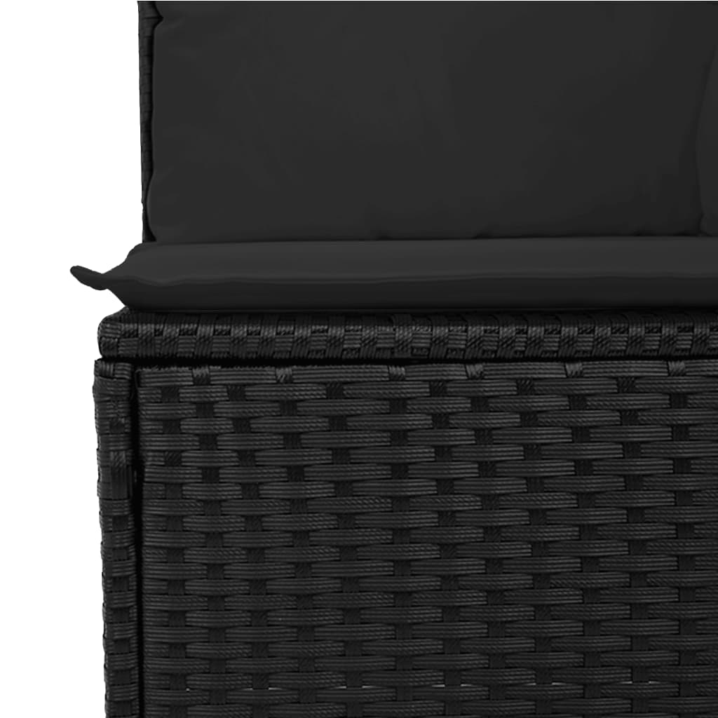 vidaXL Set Divani da Giardino 11 pz con Cuscini in Polyrattan Nero