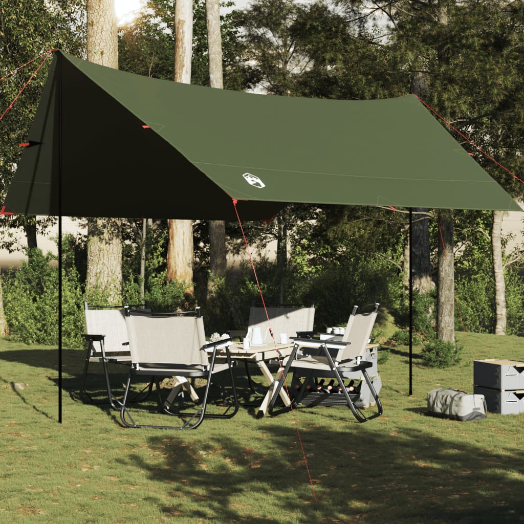 vidaXL Telone da Campeggio Verde Oliva 438x376x212 cm Impermeabile