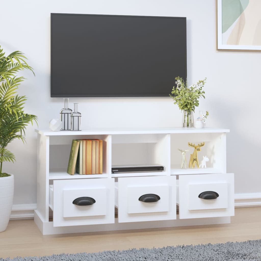 vidaXL Mobile Porta TV Bianco 100x35x50 cm in Legno Multistrato