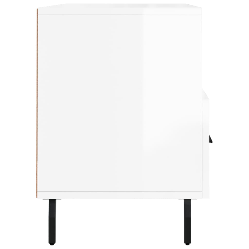 vidaXL Mobile Porta TV Bianco Lucido 102x36x50 cm in Legno Multistrato