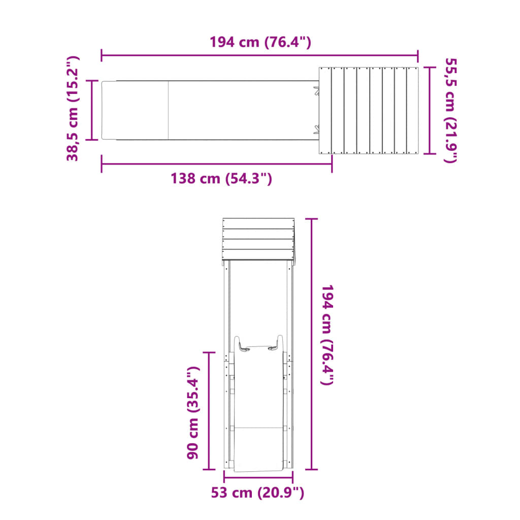 vidaXL Set da Gioco da Esterno in Legno di Pino Impregnato