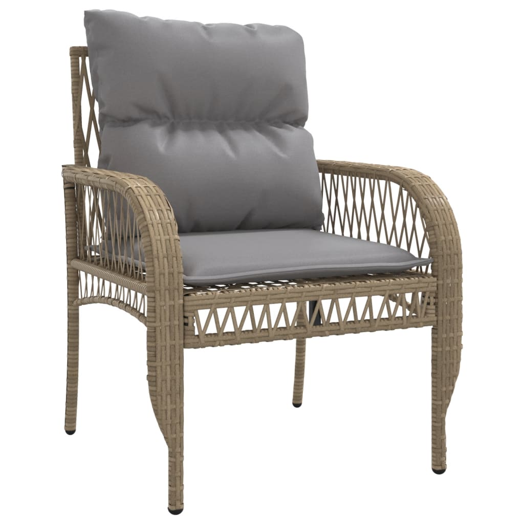 vidaXL Set Divano da Giardino 4 pz con Cuscini Beige in Polyrattan