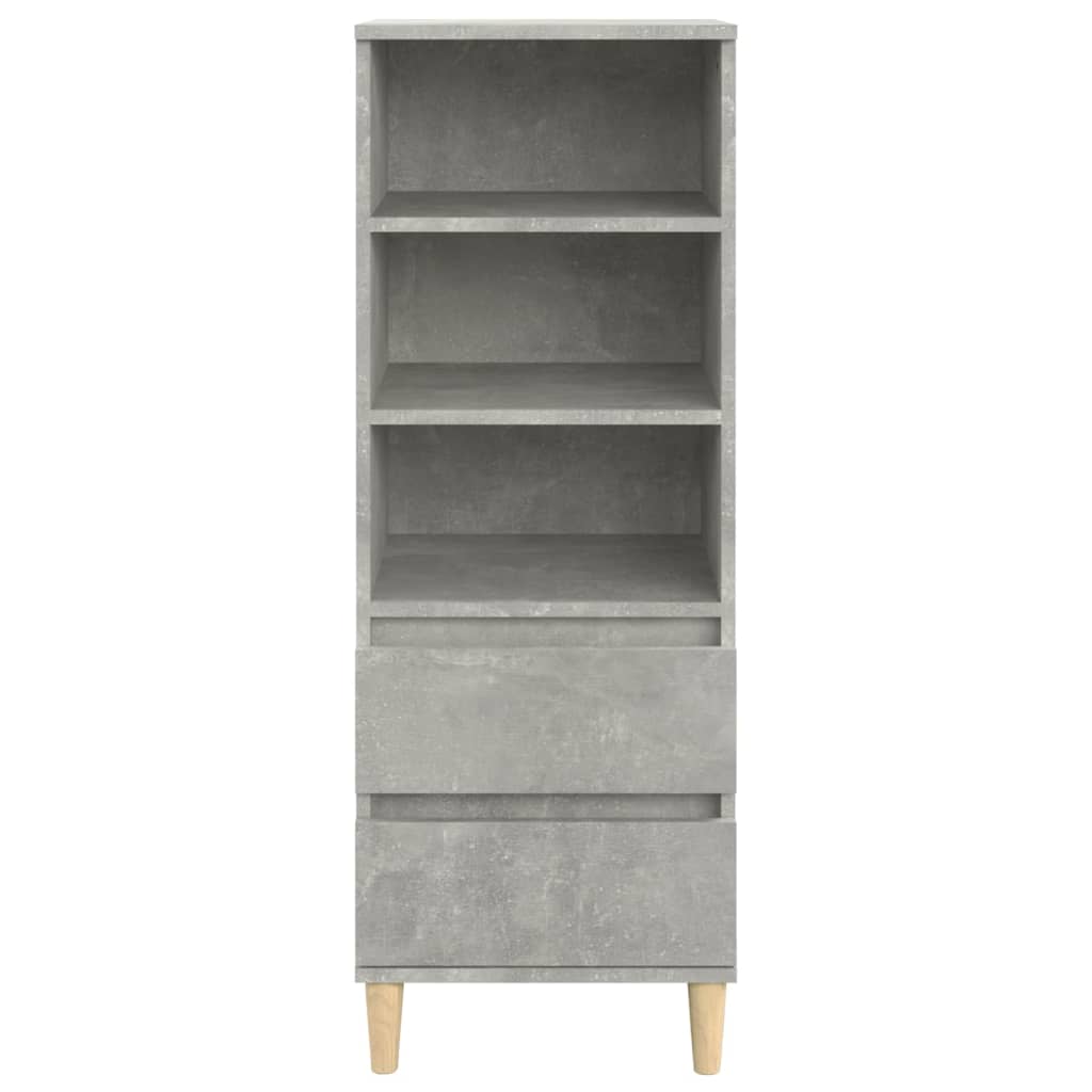 vidaXL Credenza Grigio Cemento 40x36x110 cm in Legno Multistrato