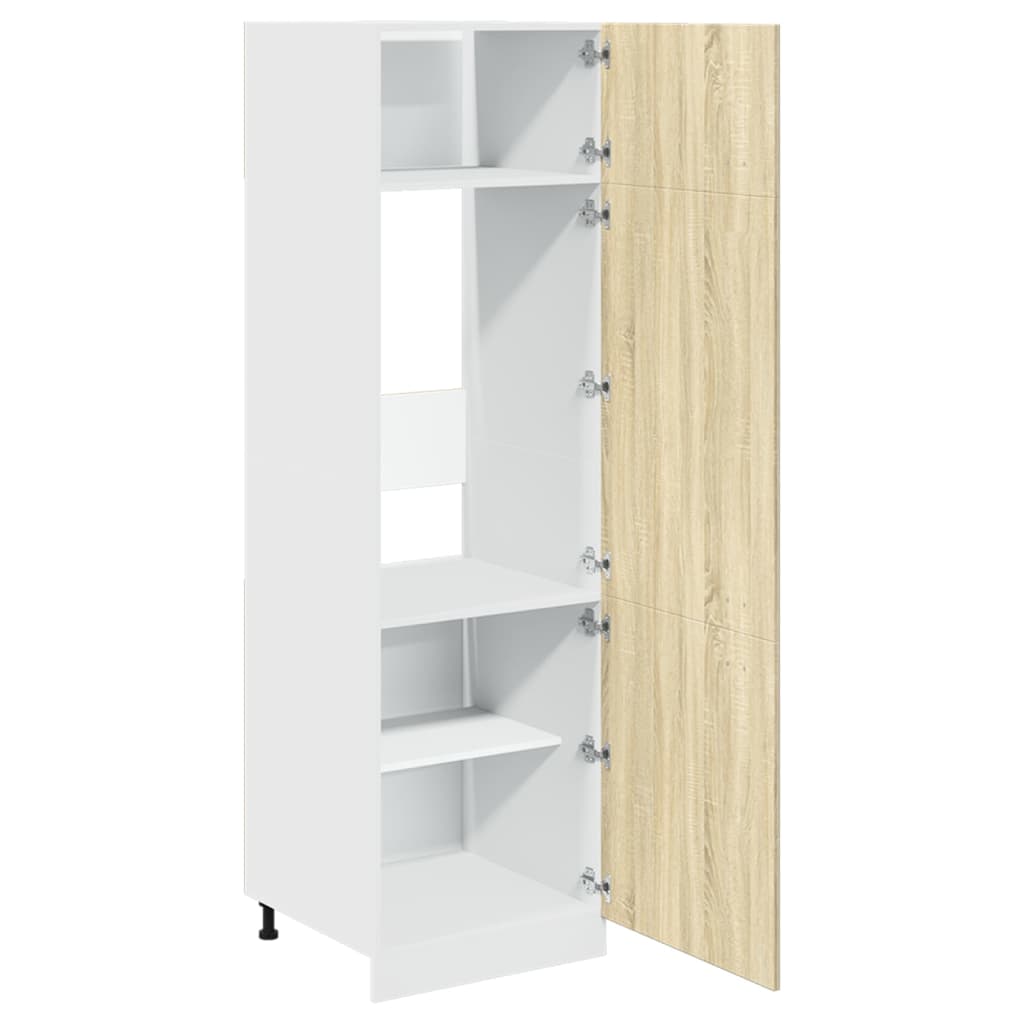 vidaXL Mobile per Frigo Rovere Sonoma 60x57x207 cm Legno Multistrato