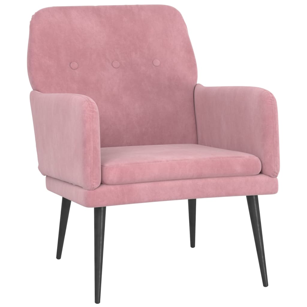 vidaXL Poltrona Rosa 62x79x79 cm Velluto