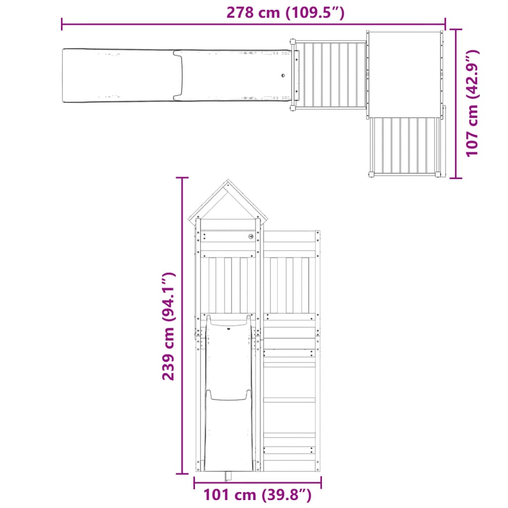 vidaXL Set da Gioco da Esterno in Legno Massello di Douglas