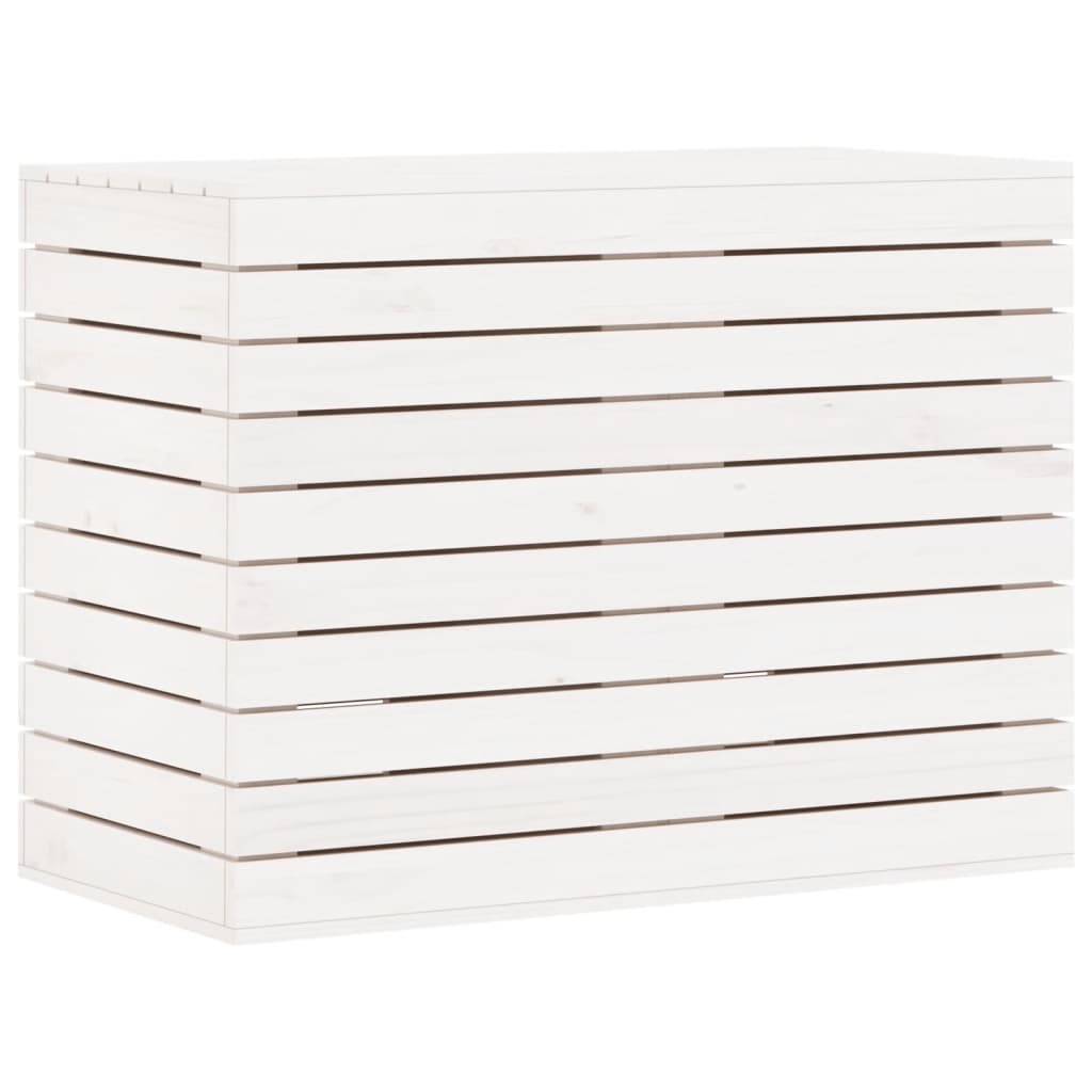 vidaXL Cesto per Bucato Bianco 88,5x44x66 cm Legno Massello Pino