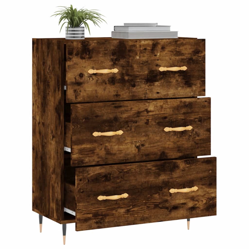 vidaXL Credenza Rovere Fumo 69,5x34x90 cm in Legno Multistrato