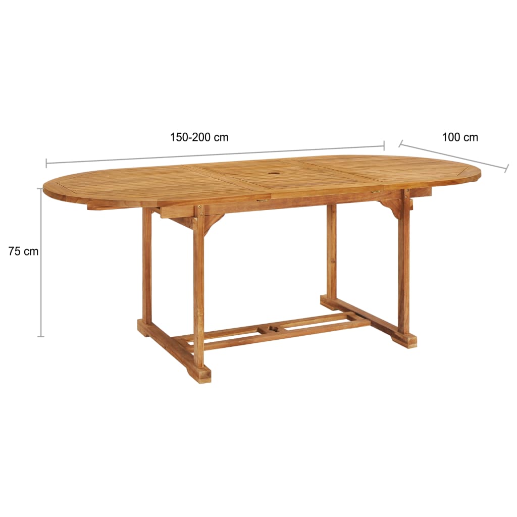 vidaXL Set da Pranzo da Giardino 7 pz in Legno Massello di Teak