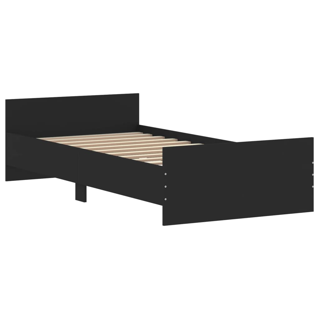 vidaXL Giroletto Nero 90x190 cm in Legno Multistrato