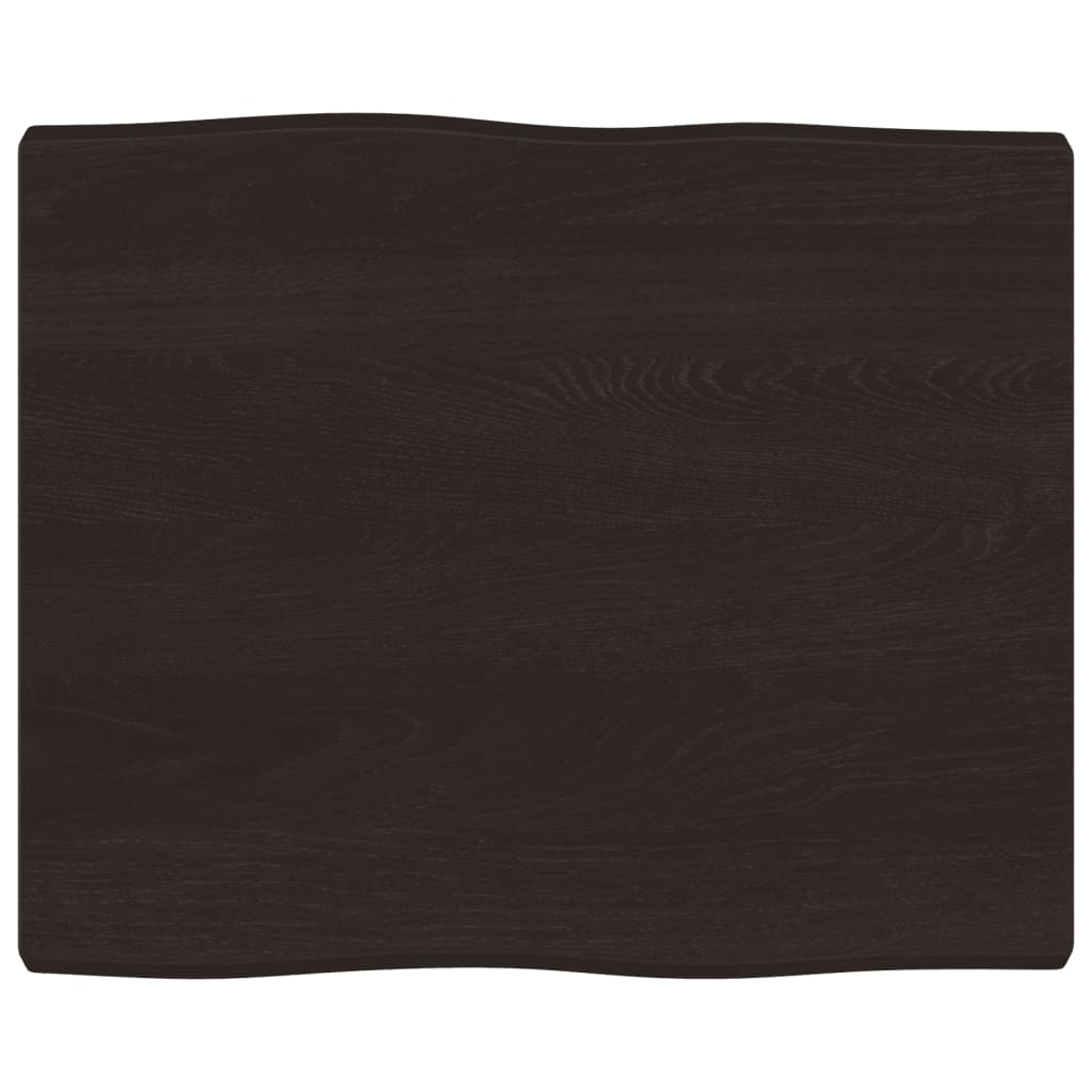 vidaXL Piano Tavolo Marrone Scuro 60x50x(2-4)cm in Rovere Non Trattato