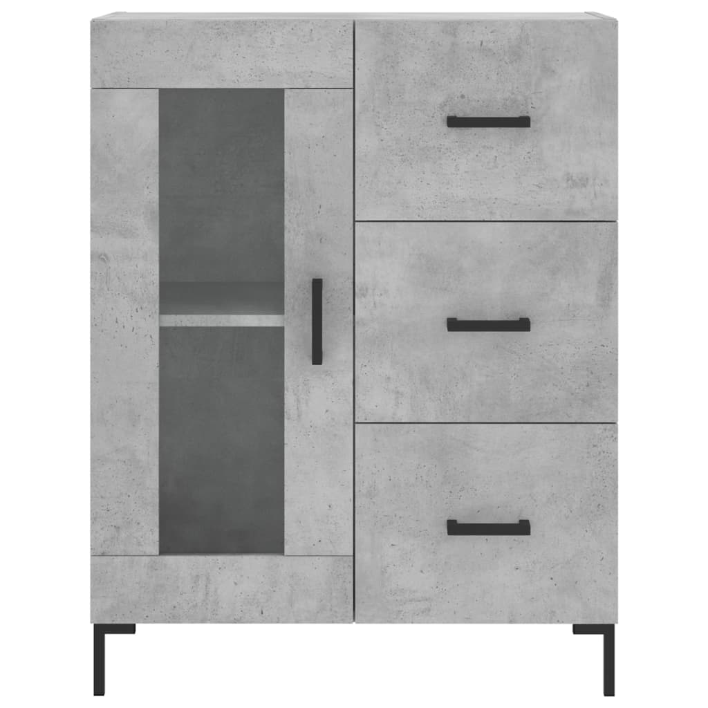 vidaXL Credenza Grigio Cemento 69,5x34x90 cm in Legno Multistrato