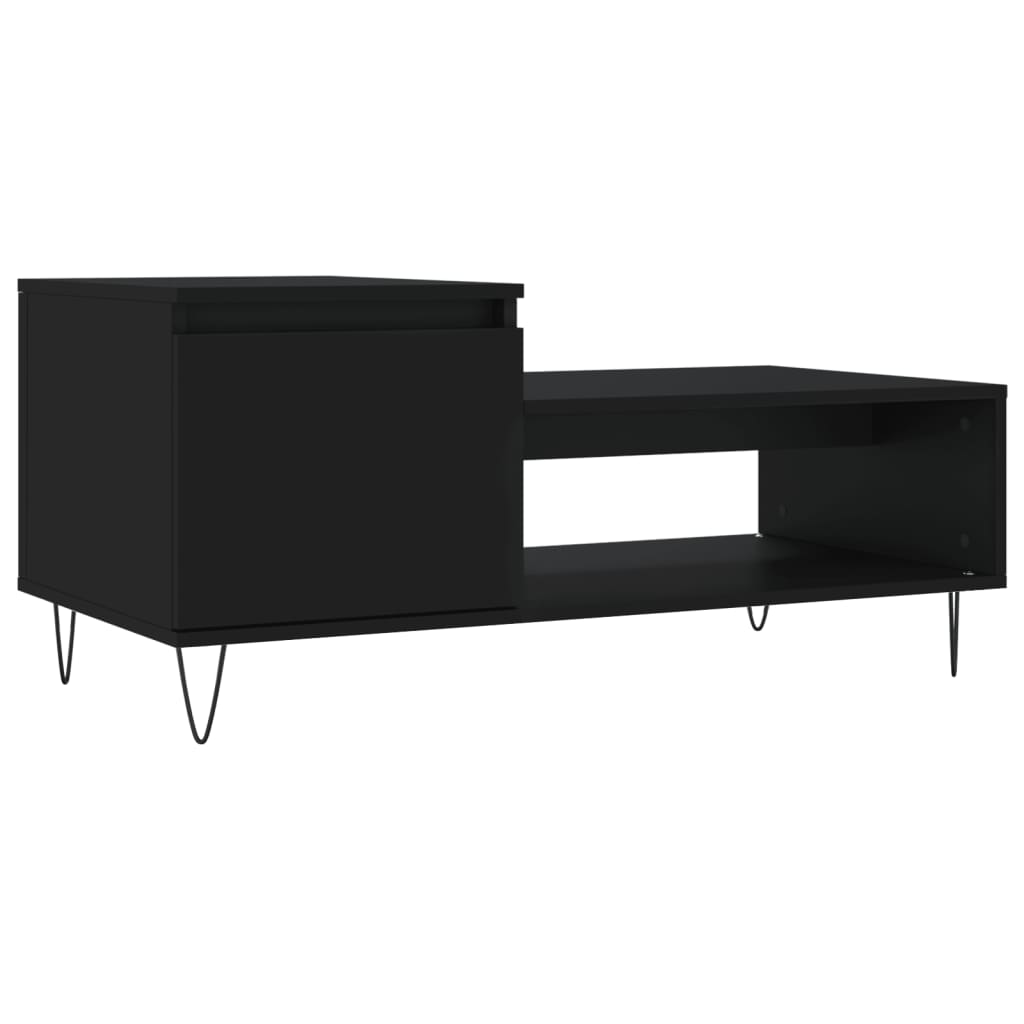 vidaXL Tavolino da Salotto Nero 100x50x45 cm in Legno Multistrato