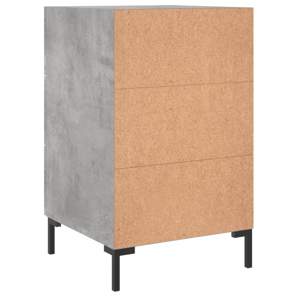 vidaXL Comodino Grigio Cemento 40x40x66 cm in Legno Multistrato