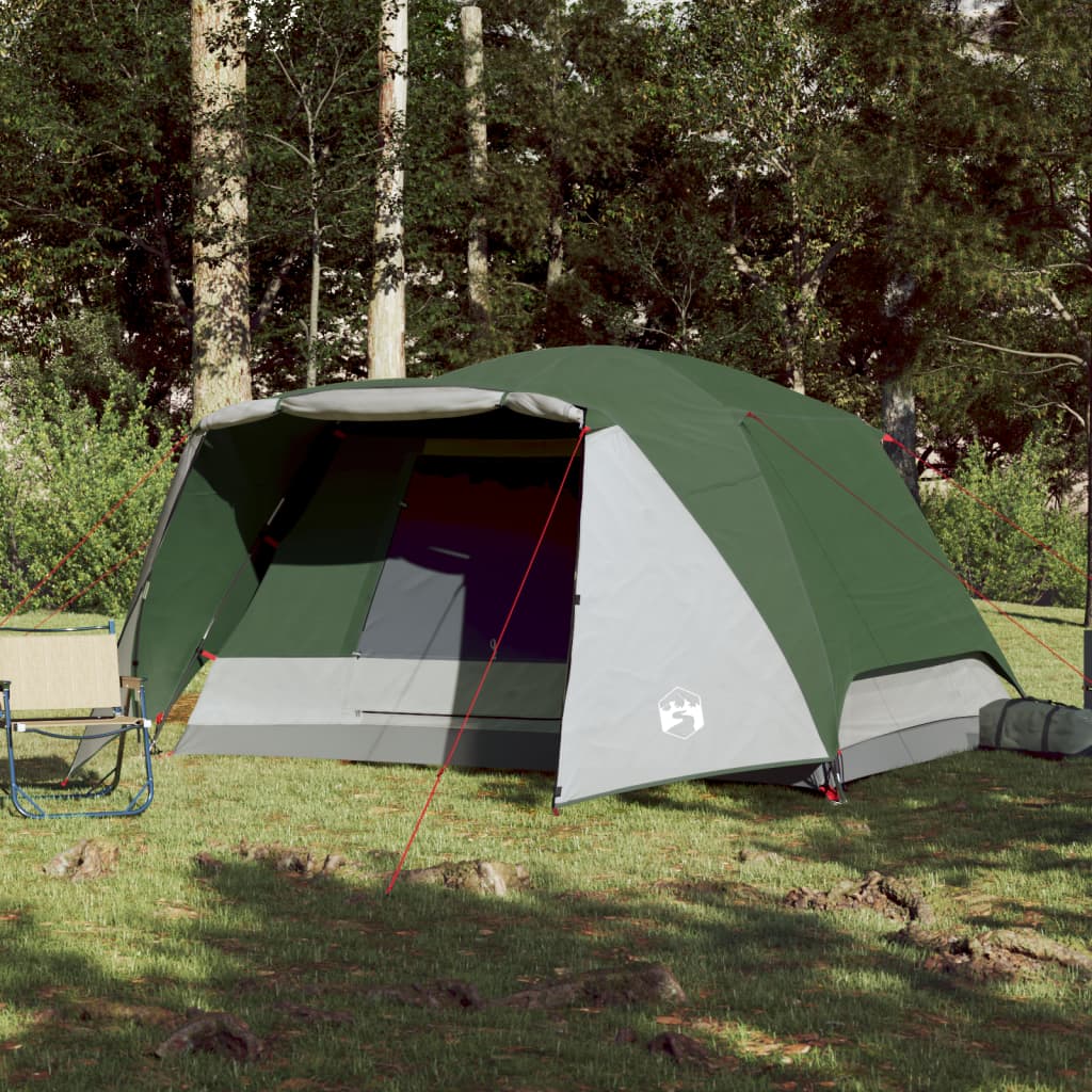 vidaXL Tenda da Campeggio a Cupola per 6 Persone Verde Impermeabile