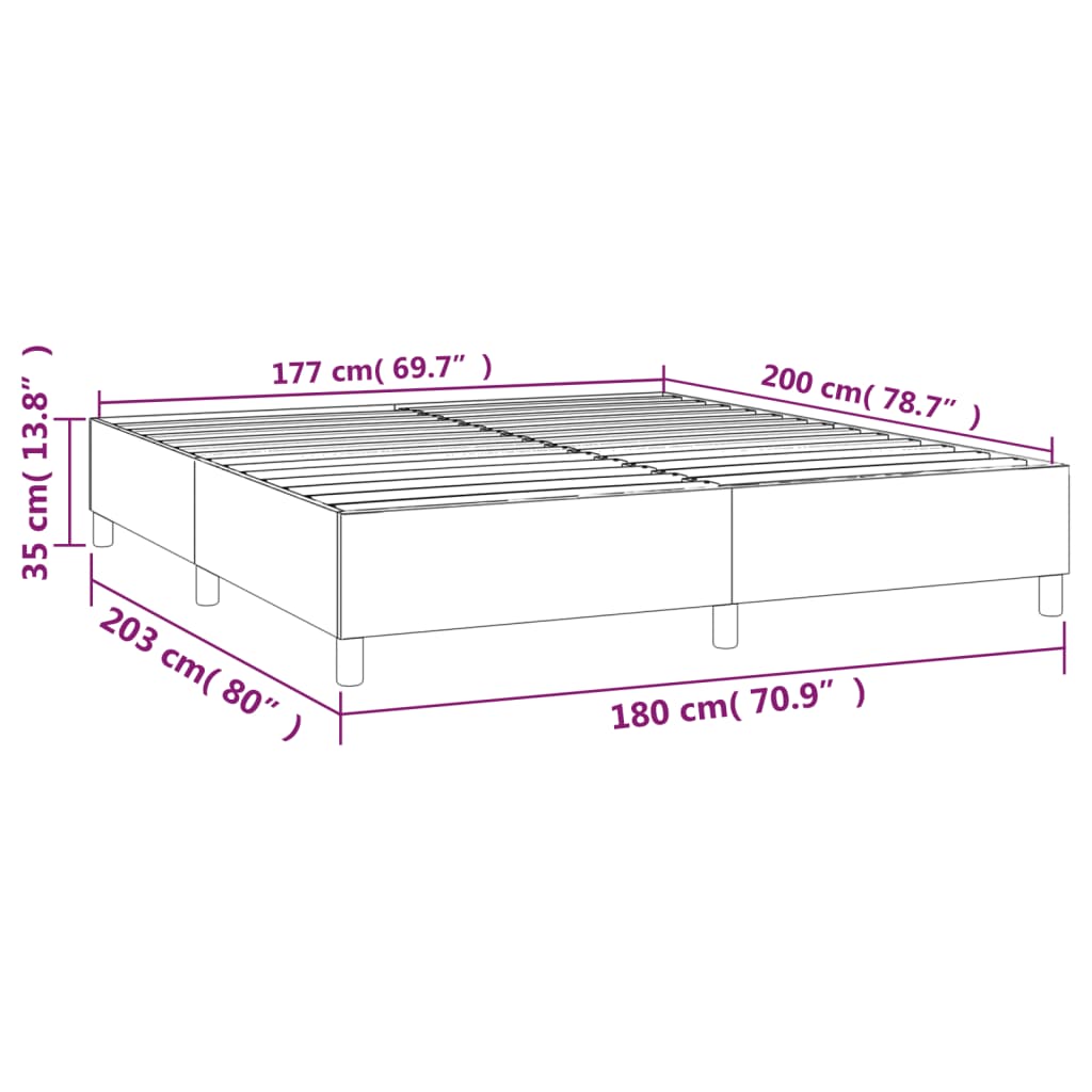 vidaXL Giroletto Grigio 180x200 cm in Similpelle