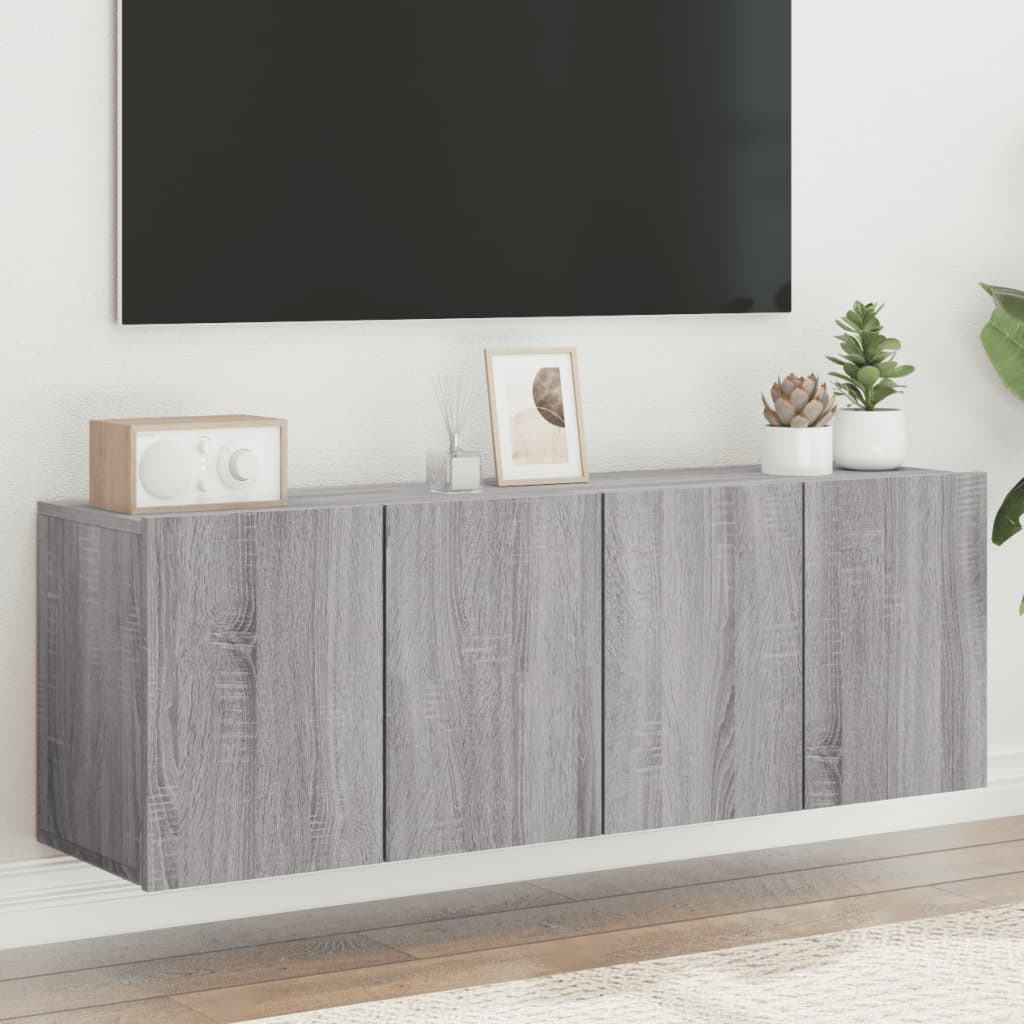 vidaXL Mobili TV a Parete 2pz Grigio Sonoma 60x30x41 cm