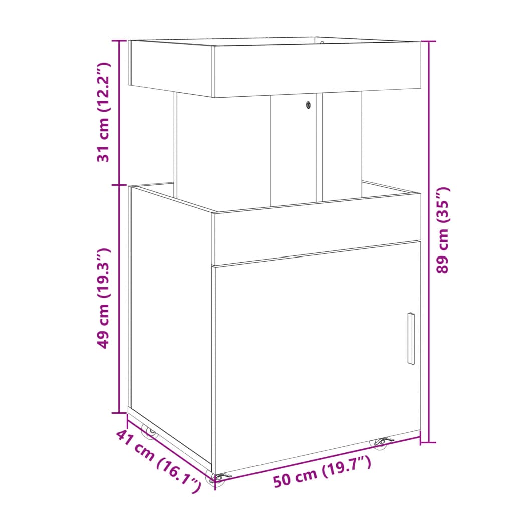 vidaXL Carrello Bar Bianco 50x41x89 cm in Legno Multistrato