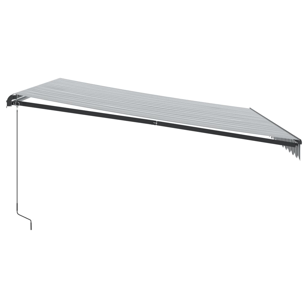 vidaXL Tenda Retrattile Manuale con LED Antracite e Bianco 450x350 cm