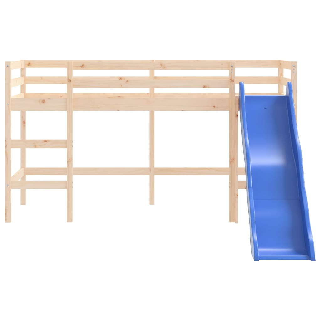 vidaXL Letto Soppalco con Scivolo Bambini 90x200cm Legno Massello Pino