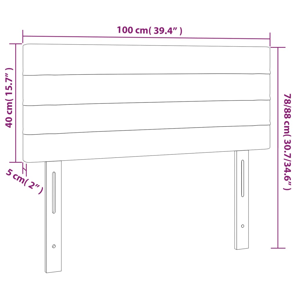 vidaXL Testiera Grigio Chiaro 100x5x78/88 cm in Velluto