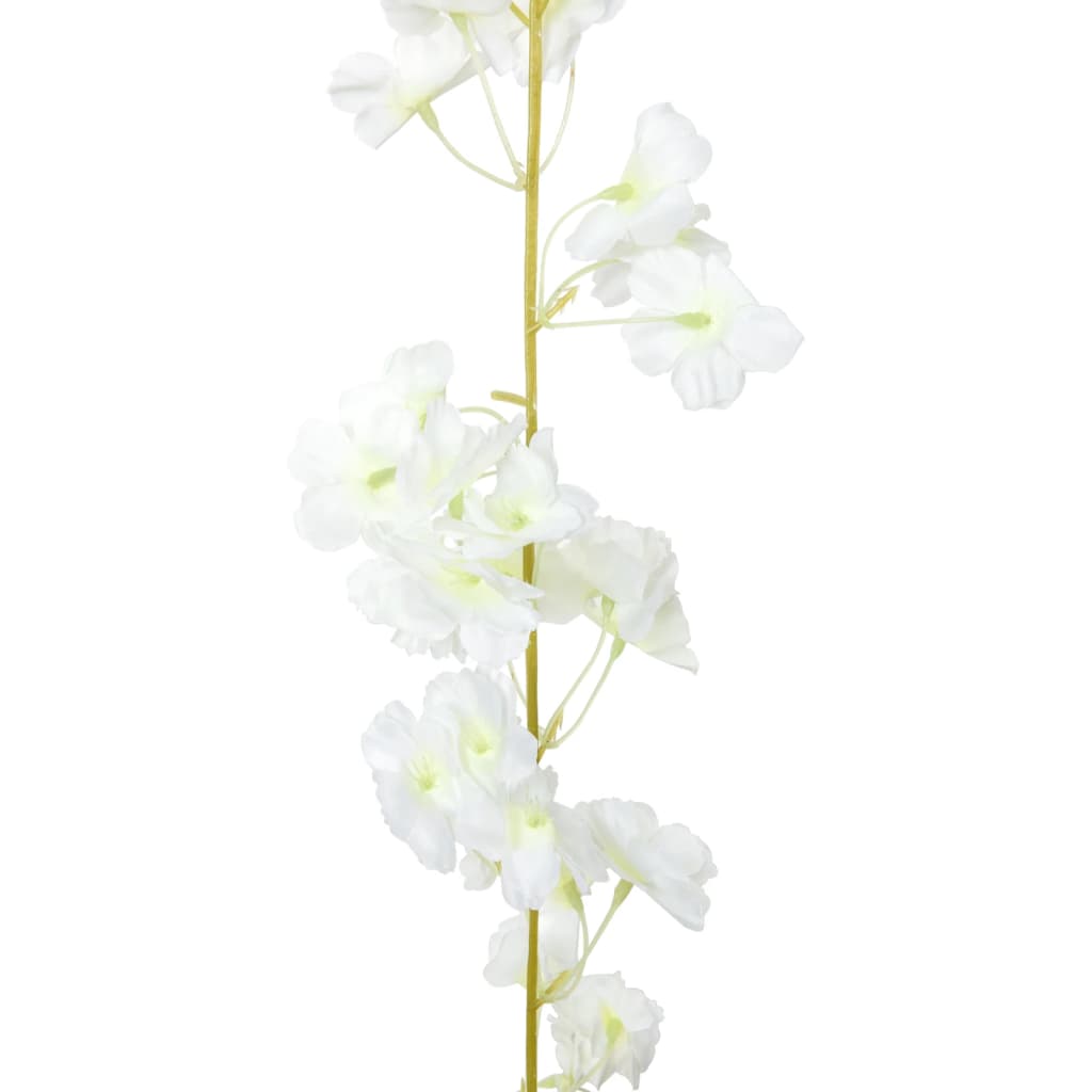 vidaXL Ghirlande Fiori Artificiali Natale 6 pz Bianco 180 cm