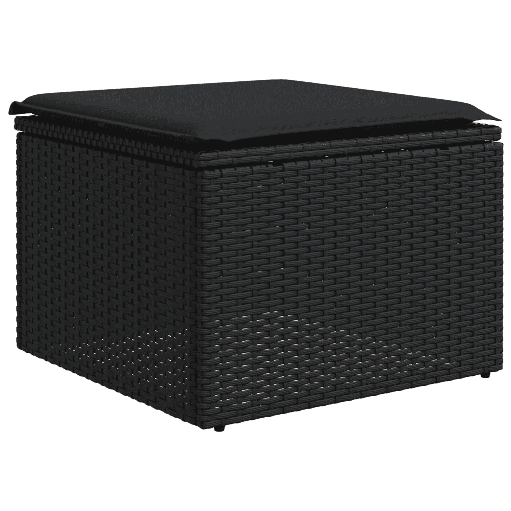 vidaXL Set Divani da Giardino con Cuscini 7pz Nero Polyrattan