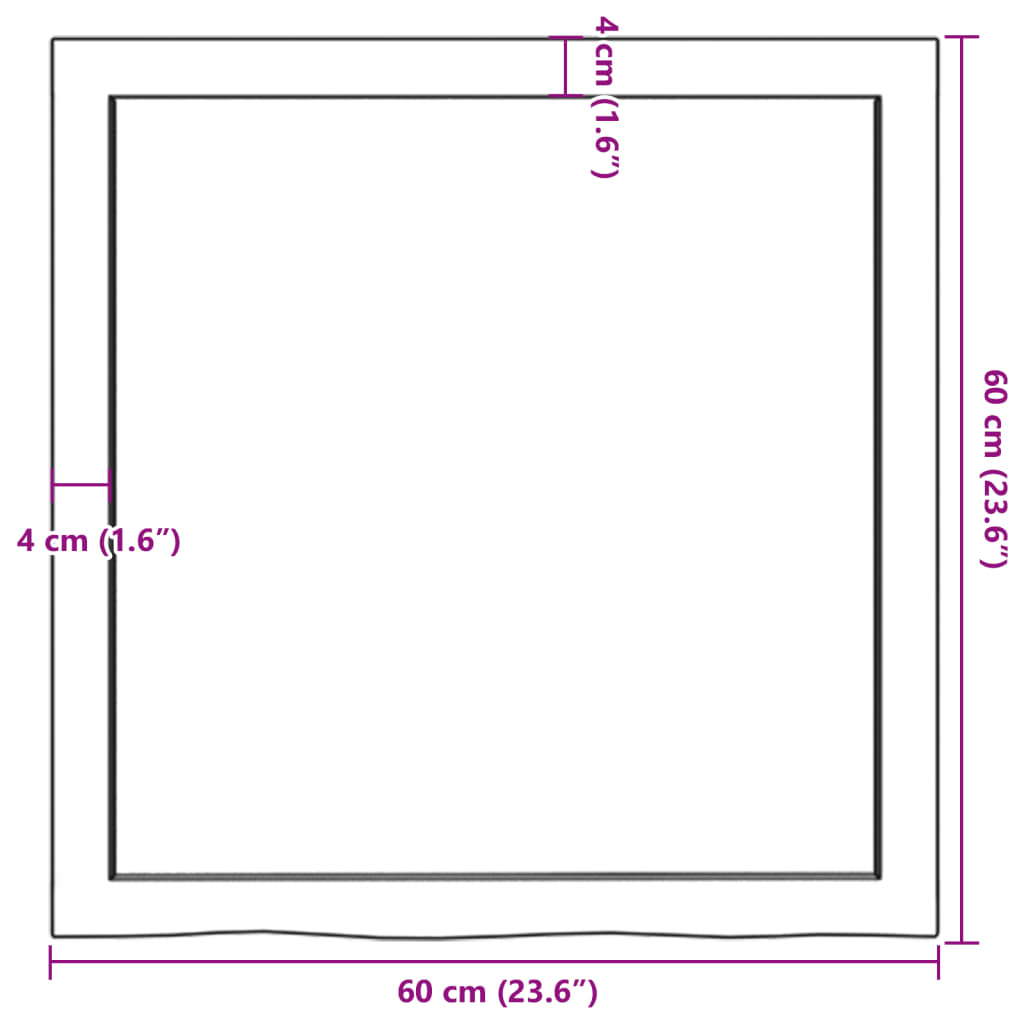 vidaXL Piano Tavolo Marrone 60x60x(2-6) cm Massello Rovere Trattato