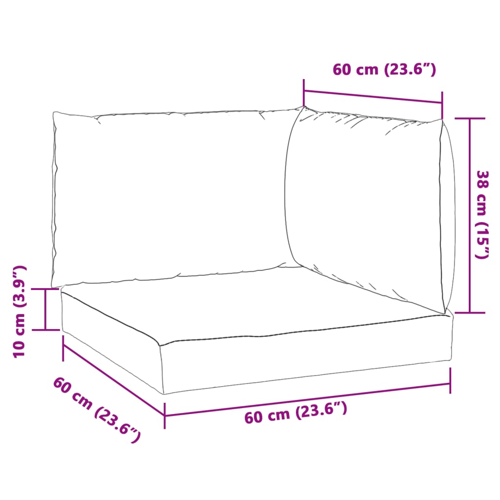 vidaXL Cuscini per Pallet 3 pz Blu Mélange in Tessuto