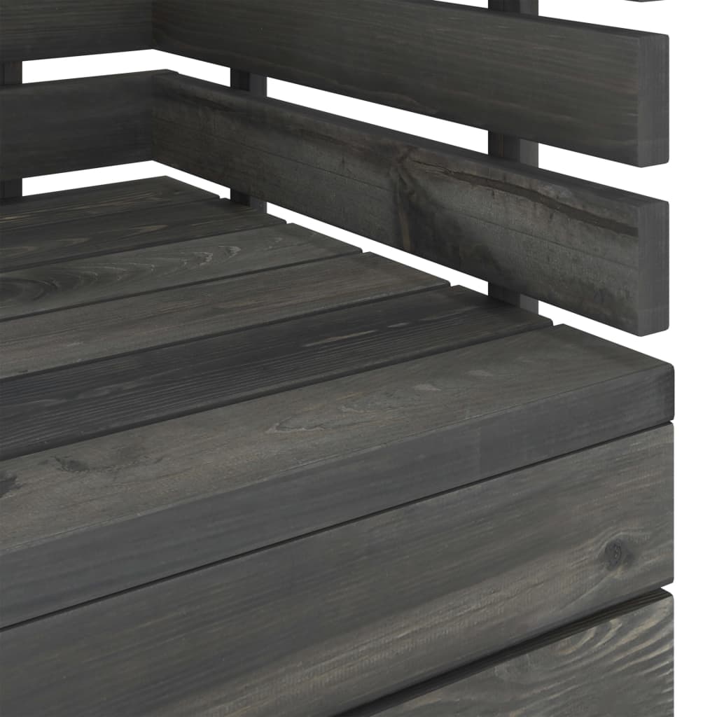 vidaXL Set Divani da Giardino su Pallet 6 pz Legno Pino Grigio Scuro